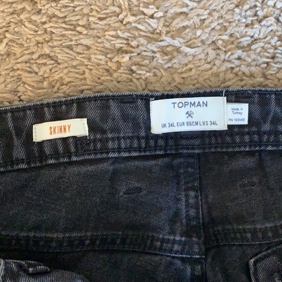 TOPMAN ripped skinny jeans BLK - Picture 2 of 6